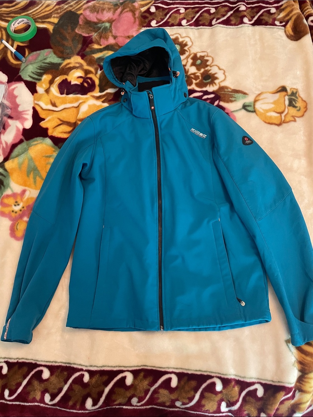 Killtec Tech Line Level 3 Windproof Size XL Teal Women's Ski Jacket with Hood